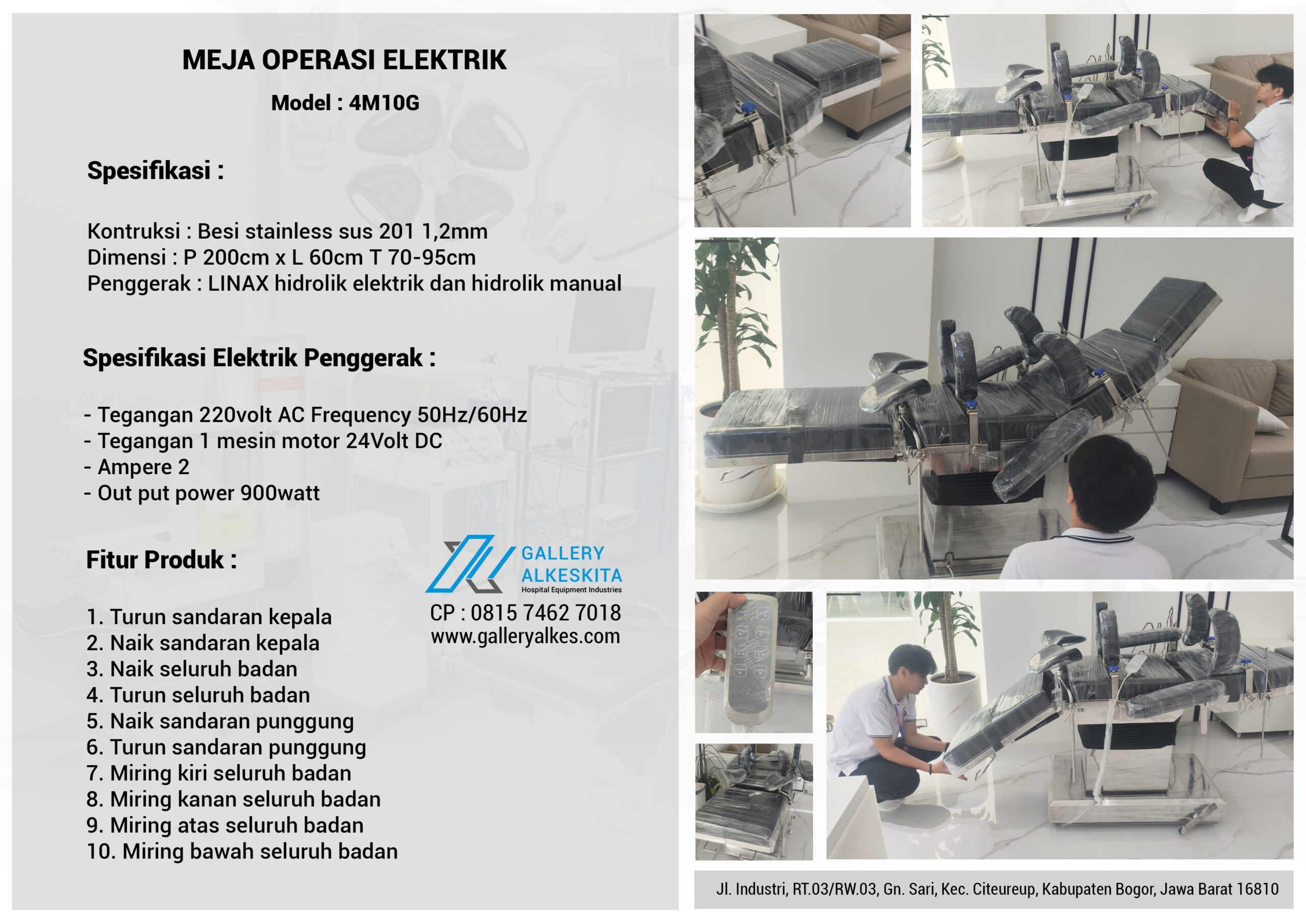 spsifikasi meja operasi